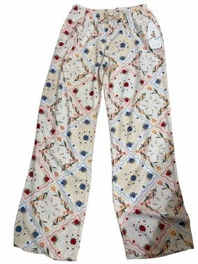 CALI 1850 linen Beach pants floral pockets size medium NWT